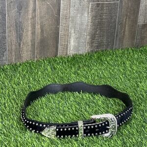 Ranger Women's Studded Rhinestone Cowhide‎ Belt Size 36 Western Whimsy Goth